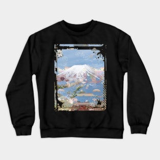 Japan Mount Fuji Cherry Blossom Sakura Collage Art 89 Crewneck Sweatshirt